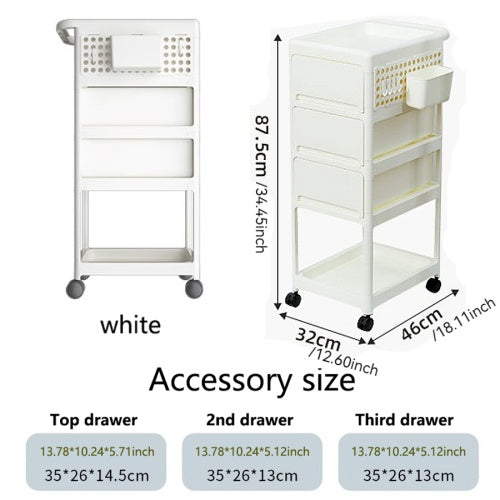 Storage Stroller - 4 Layer, Storage For Bedroom, Living Room, Kitchen,restroom,Flexible To Move, Can Put Toys, Snacks, Tools, Pet Supplies,PP Material Is Safe And Durable