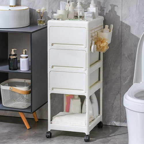 Storage Stroller - 4 Layer, Storage For Bedroom, Living Room, Kitchen,restroom,Flexible To Move, Can Put Toys, Snacks, Tools, Pet Supplies,PP Material Is Safe And Durable