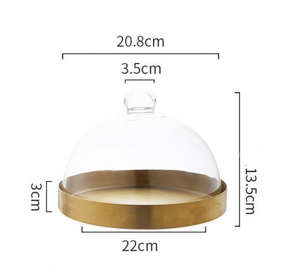 European-style Transparent Glass Cake Cover