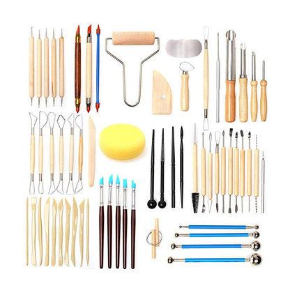 61 piece clay sculpture tools