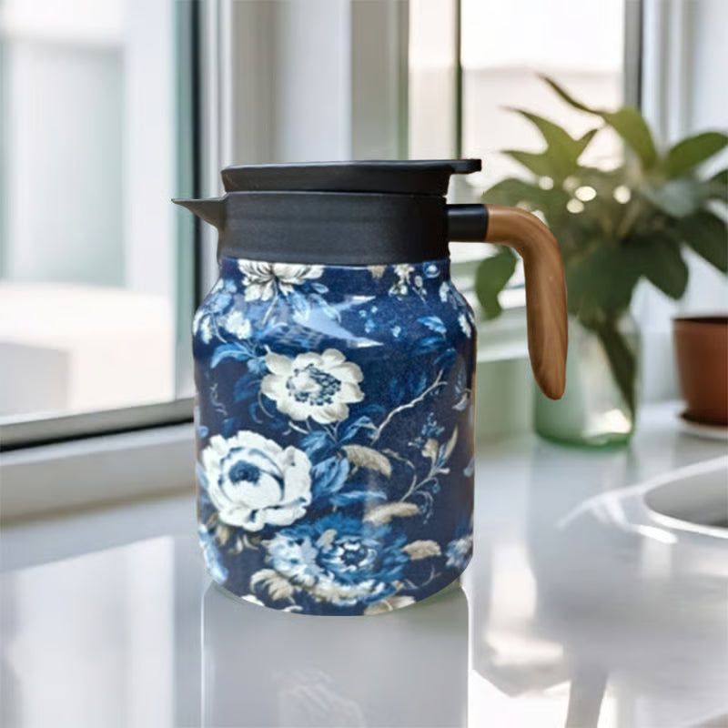 Vintage Floral Pattern Tea Thermos – Built-In Infuser