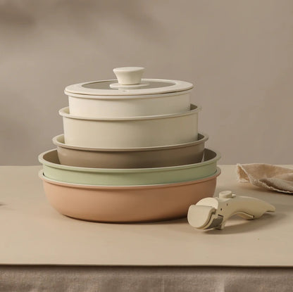 Removable Handle Pot Home Use Set