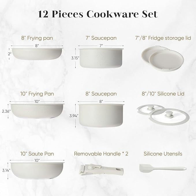 Removable Handle Pot Home Use Set