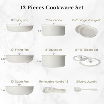 Removable Handle Pot Home Use Set