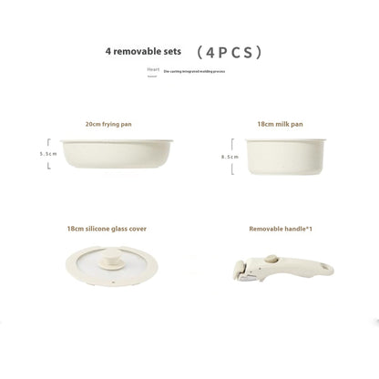 Removable Handle Pot Home Use Set