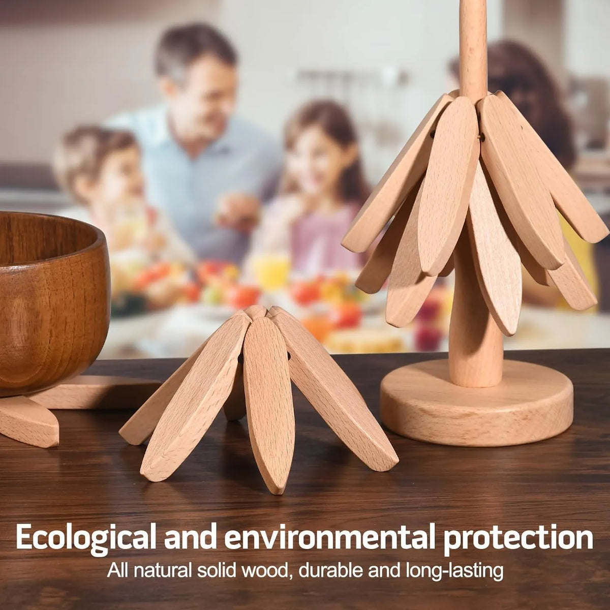 Wooden Coasters Trivets Set