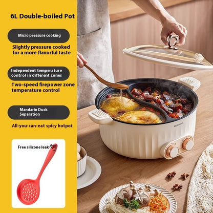 6 L 8L Large Capacity Mandarin Duck Electric Chafing Dish Household Multi-functional Integrated Dormitory Students
