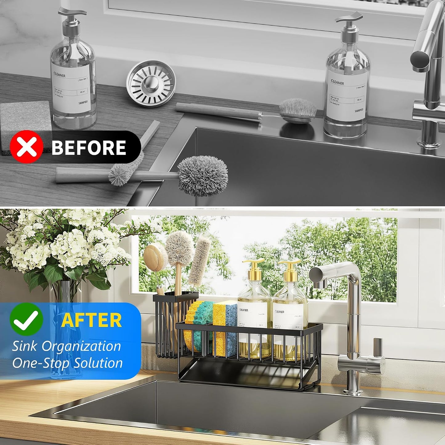 Sink Caddy Sponge Holder for Kitchen