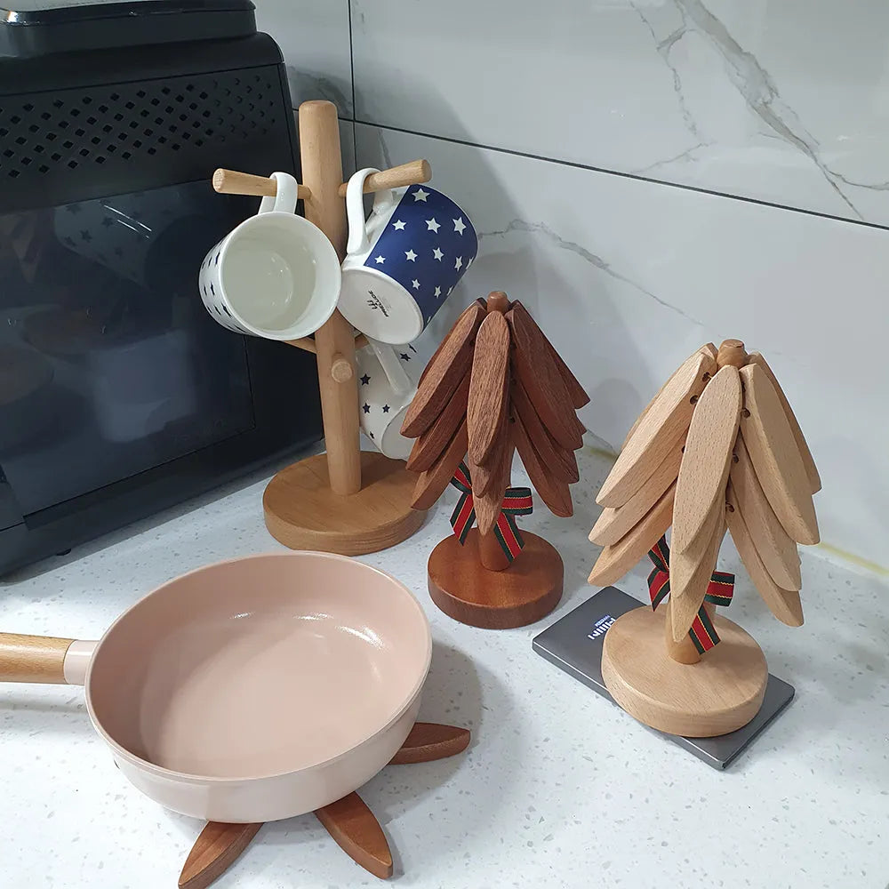 Wooden Coasters Trivets Set