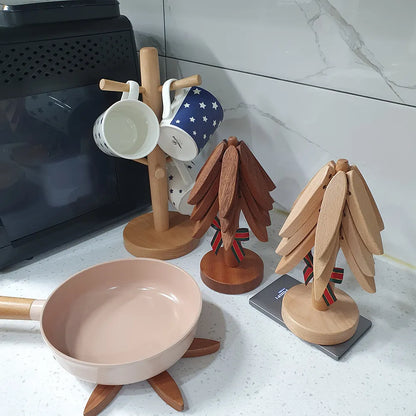 Wooden Coasters Trivets Set