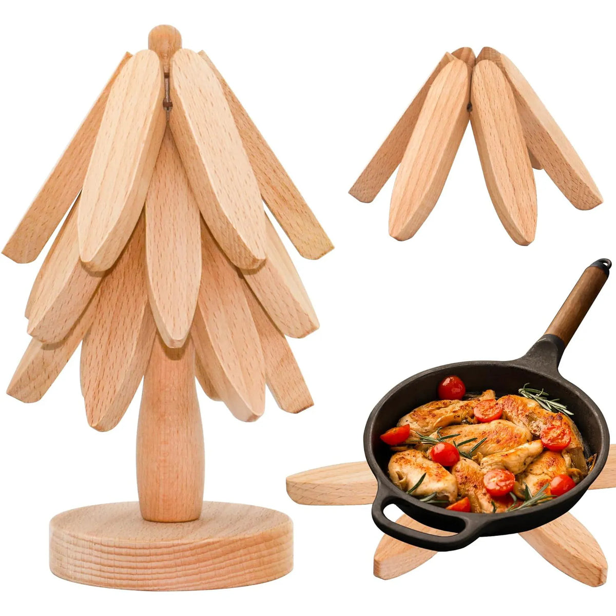 Wooden Coasters Trivets Set