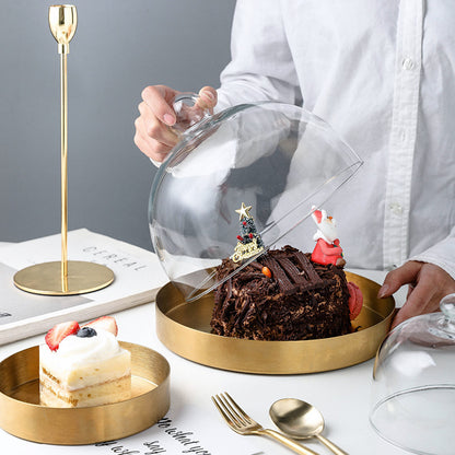 European-style Transparent Glass Cake Cover