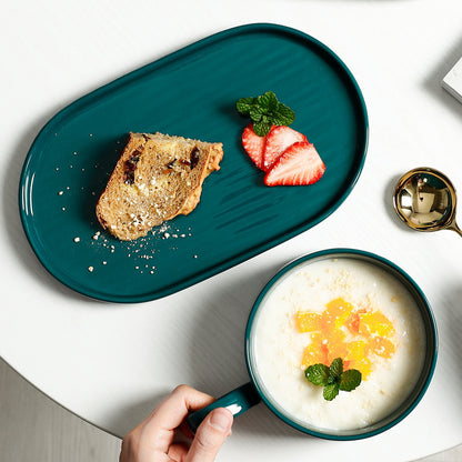 Breakfast Bowl Plate Set Cup And Saucer Salad With Handle Oatmeal Bowl Home Creative Tableware One Portion