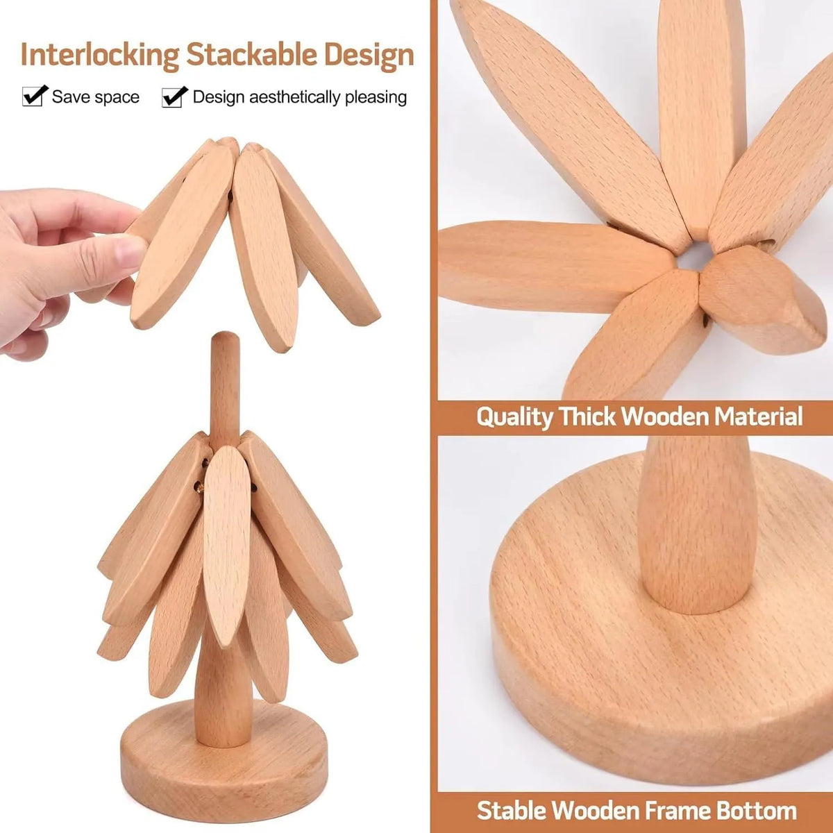 Wooden Coasters Trivets Set