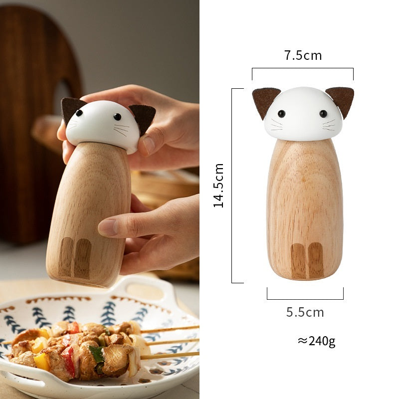 Hand operated old wooden grinding bottle