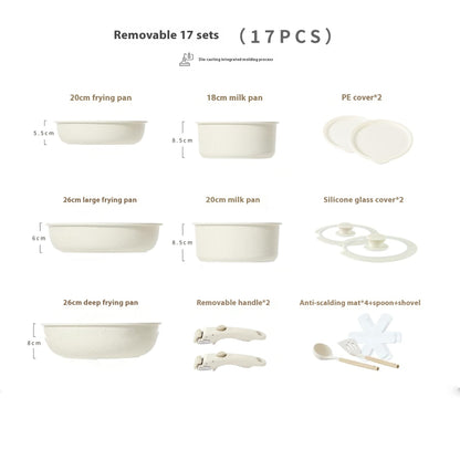 Removable Handle Pot Home Use Set