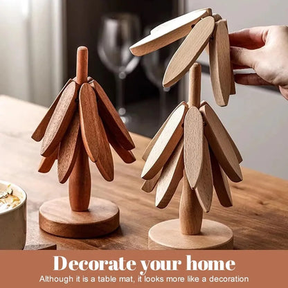 Wooden Coasters Trivets Set